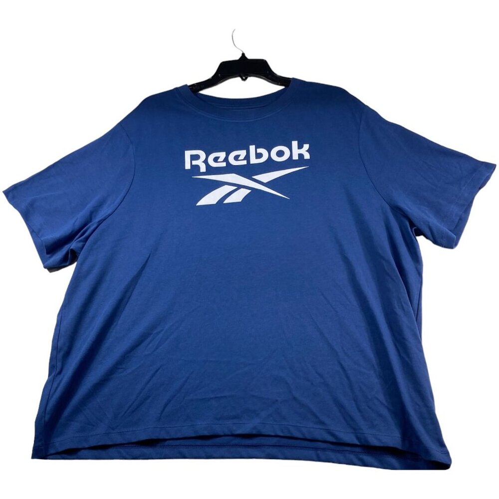 Reebok Workout Crop Shirt Womens Plus size 3X Blue Big Reebok Logo  New